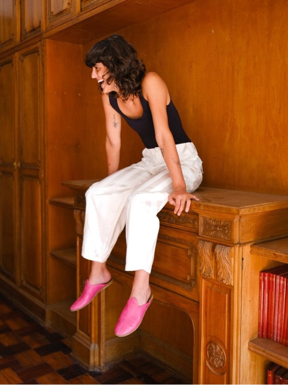 Sabah Condesa Pink Slip-On Baba Mules